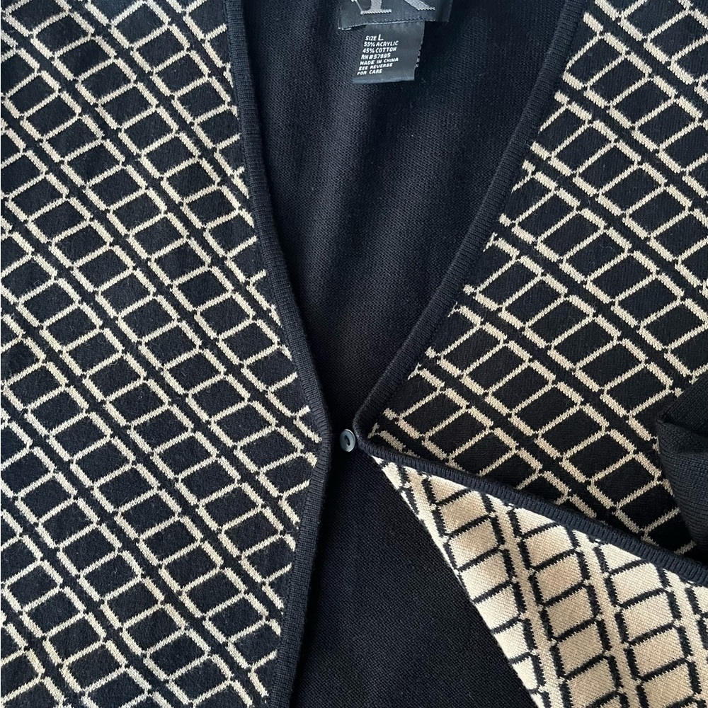 Requirements Black and Tan Cardigan‎ Sweater - Picture 9 of 11